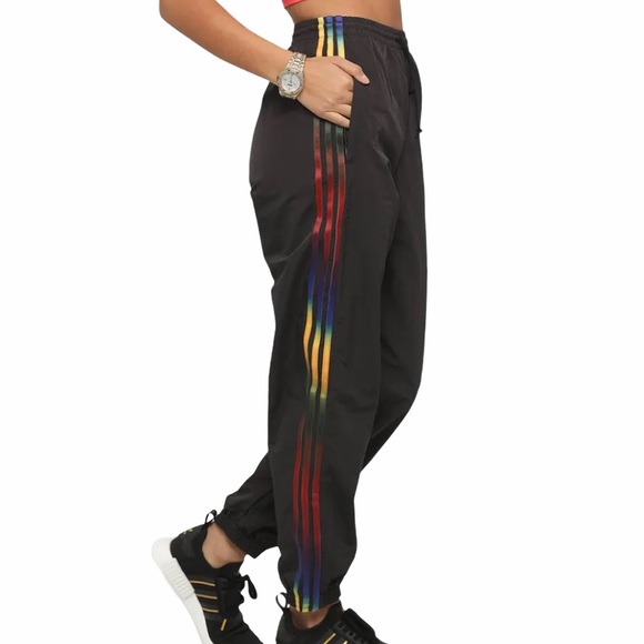 rainbow adidas pants